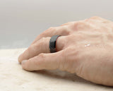 Black Tungsten Ring With Red Inlay - Bevelled Gloss Edges | 8mm