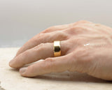 Gold Titanium Ring With Gold Inlay - Bevelled Edges | 8mm