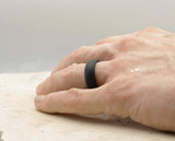 Black Silicone Ring With Rounded Edge - Matte Finish | 8mm