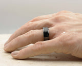 Black Titanium Ring With Black Inlay - With Middle Groove | 8mm