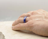 Blue Ceramic Ring With Rounded Edge – Satin Finish | 6mm