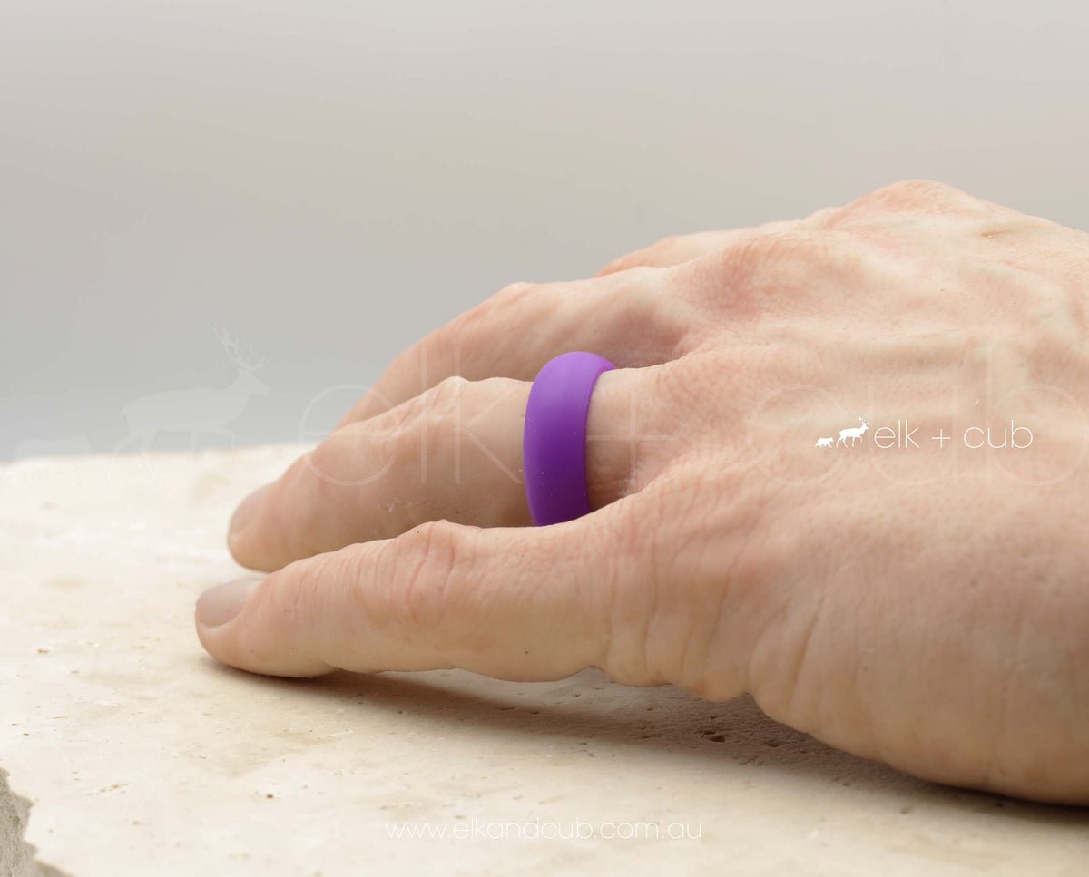 purple glow in the dark silicone wedding ring