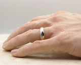 Silver And Gold Titanium Ring - Brushed And Gloss Finish | 6mm