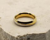 Silver And Gold Titanium Ring - Brushed And Gloss Finish | 6mm