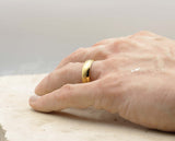 Gold Titanium Ring With Gold Inlay - Brushed With Small Gloss Swirl | 6mm