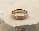 Rose Gold Tungsten Ring With Rose Gold Inlay - Brushed Finish | 6mm