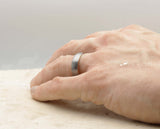 Silver Tungsten Ring With Rose Gold Inlay - Curved Brushed Finish | 6mm