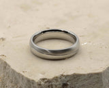 Silver Swirl Titanium Ring With Silver Inlay - Brushed and Gloss Finish | 6mm