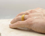 Gold Silicone Ring With Stepped Edges - Matte Finish | 8mm