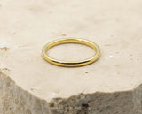 Gold Titanium Ring With Gold Inlay - Curved With Gloss Finish | 2mm