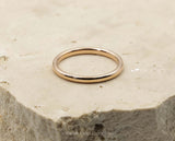 Rose Gold Tungsten Ring With Curved Edge - Polished Finish | 2mm