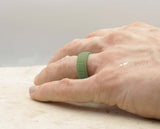 Green Silicone Ring With Square Pattern - Matte Finish | 8mm