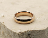 Rose Gold Tungsten Ring With Curved Edge - Polished Finish | 6mm