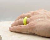 Yellow Silicone Ring With Rounded Edge - Matte Finish | 8mm
