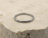 Silver Tungsten Ring With Silver Inlay - Curved With Gloss Finish | 2mm