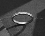 925 Sterling Silver Ring With Dual Rows of Cubic Zirconia Stones | 2mm