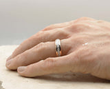 Rose Gold Tungsten Ring With Meteorite Stripe - Polished Finish | 6mm