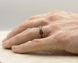 Silver Tungsten Ring With Koa Wood Stripe - Curved With Gloss Finish | 6mm