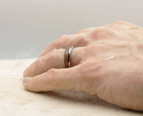 Silver Tungsten Ring With Koa Wood Stripe - Curved With Gloss Finish | 6mm