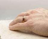 Gold Tungsten Ring With Koa Wood Stripe - Curved With Gloss Finish | 6mm