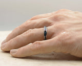 Silver Tungsten Ring With Opal - Curved With Gloss Finish | 4mm