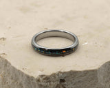 Silver Tungsten Ring With Opal - Curved With Gloss Finish | 4mm