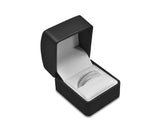 Faux Leather Ring Box With Leather Look Plush Cushion and Trench