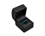 Faux Leather Ring Box With Leather Look Plush Cushion and Trench