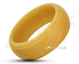 Gold Silicone Ring With Stepped Edges - Matte Finish | 8mm