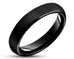 Black Ceramic Ring With Black Inlay - Curved With Gloss Finish | 3mm