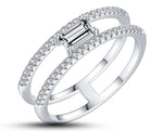 925 Sterling Silver Ring With Dual Cubic Zirconia Rows With Stone | 5mm