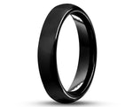 Black Ceramic Ring With Black Inlay - Curved With Gloss Finish | 3mm