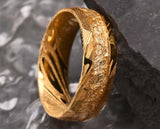 Gold Damascus Ring – Hammered With Gold Leaf | 8mm | MADE TO ORDER