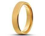 Gold Tungsten Ring With Gold Inlay - Curved With Gloss Finish | 4mm