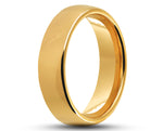 Gold Titanium Ring With Gold Inlay - Curved With Gloss Finish | 6mm