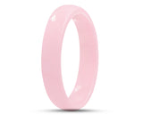 Pink Ceramic Ring With Pink Inlay - Curved With Gloss Finish | 3mm