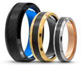 CUSTOM Bevelled Tungsten Ring – Carbon Fibre – MADE TO ORDER