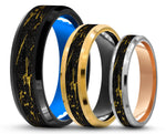 CUSTOM Bevelled Tungsten Ring – Gold Leaf – MADE TO ORDER