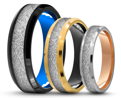 CUSTOM Tungsten Ring – Simulation Meteorite – MADE TO ORDER
