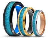 CUSTOM Tungsten Ring – With Turquoise – MADE TO ORDER