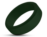 Dark Green Silicone Ring With Bevelled Edges - Matte Finish | 8mm