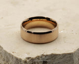 Rose Gold Titanium Ring With Rose Gold Inlay - Bevelled Edges | 8mm