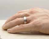 Silver Brushed Titanium Ring With Gloss Rose Gold Wave | 6mm