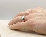 Silver Brushed Titanium Ring With Gloss Rose Gold Wave | 6mm