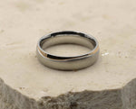 Silver Brushed Titanium Ring With Gloss Rose Gold Wave | 6mm