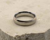 Silver Brushed Titanium Ring With Gloss Rose Gold Wave | 6mm