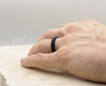 Black Silicone Ring With Rounded Edge - Matte Finish | 5mm