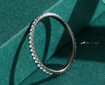 925 Black Sterling Silver Ring With Surrounding Zirconia Stones | 2mm