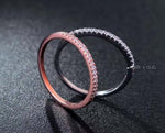 925 Rose Gold Sterling Silver Ring - With Cubic Zirconias | 1mm