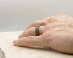 Brown Silicone Ring With Bevelled Edges - Matte Finish | 8mm